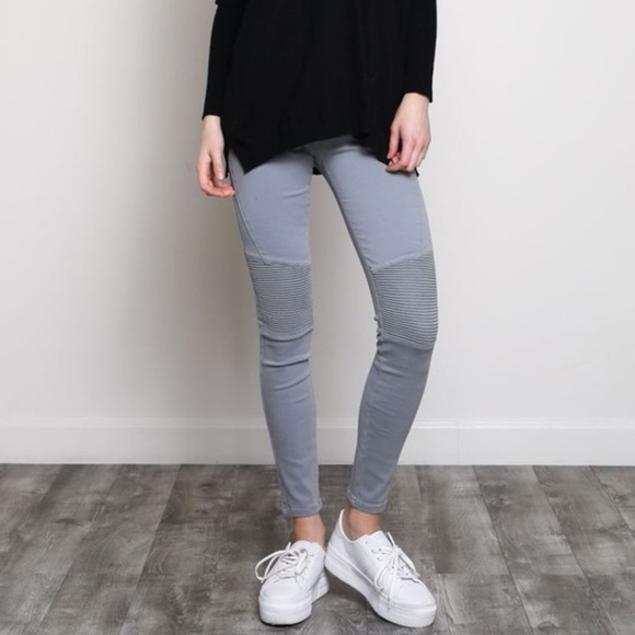 Moto Biker Jeggings Jean Leggings Pants Jeans! - Picture 2 of 4